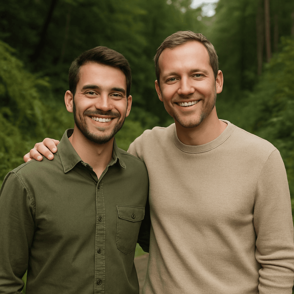 Chris and co-founder in nature